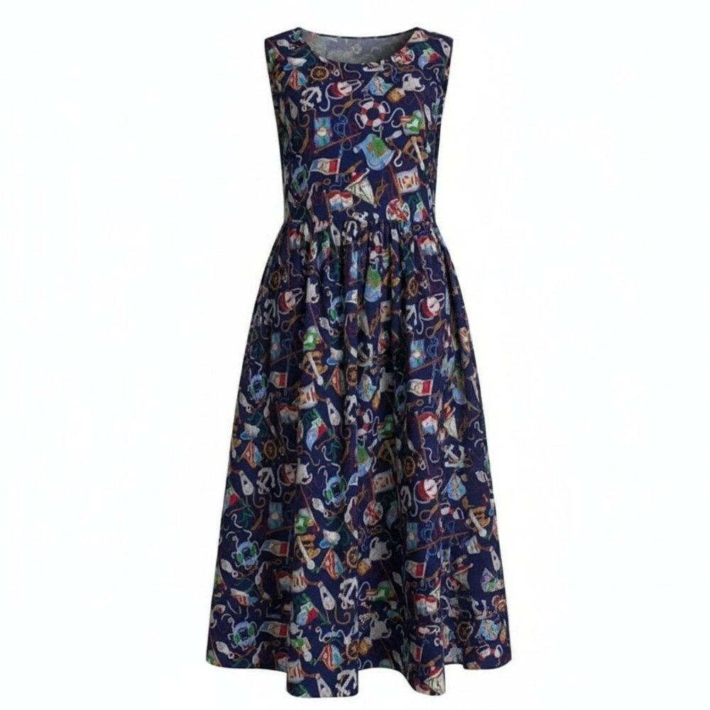 Vera Bradley VINTAGE Nautical Sailors Midi Dress M